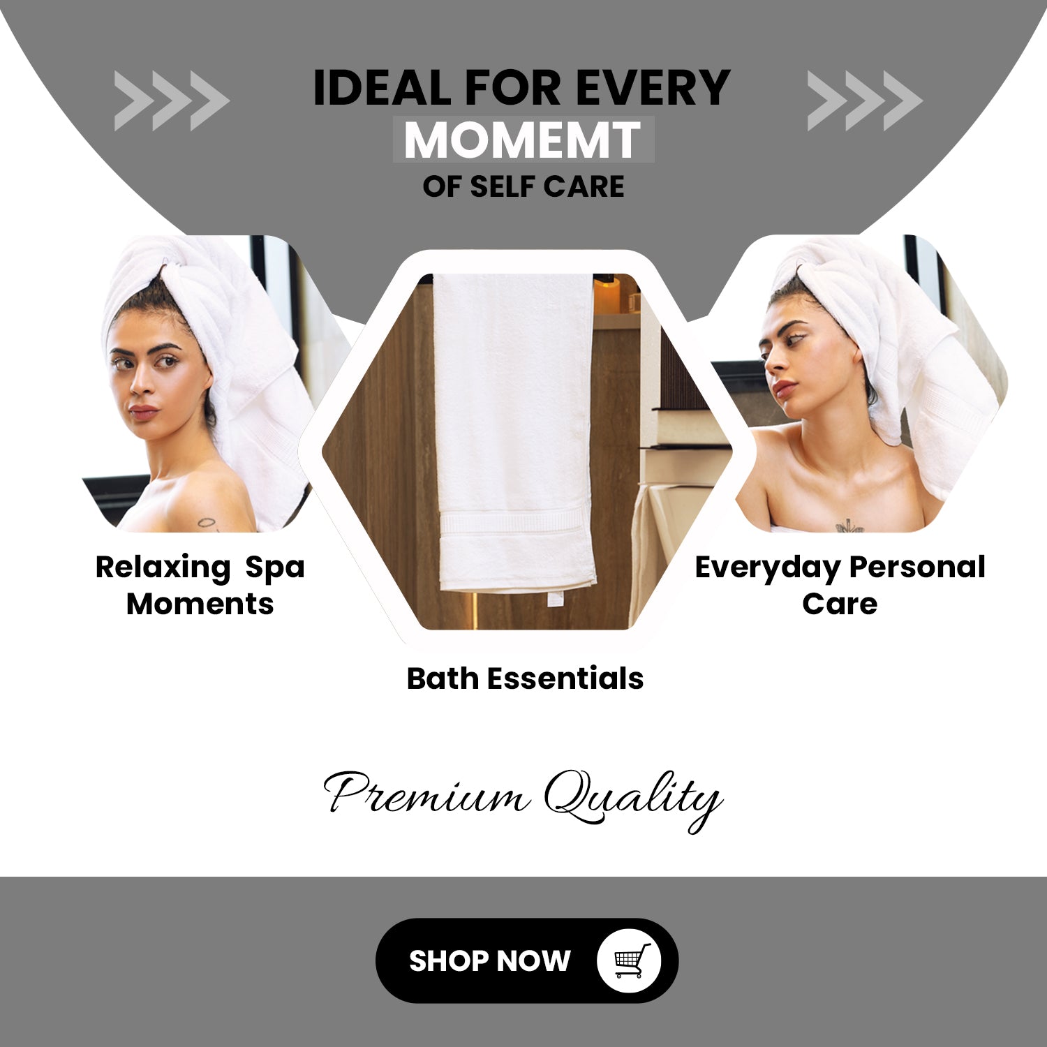 CottonsClout White Medium Bath Towels 24x48 – Pack of 6 | Soft, Thick, Quick-Dry & Highly Absorbent Carded Ring Spun Cotton Towels for Bathroom, Shower, Home & Hotel Use