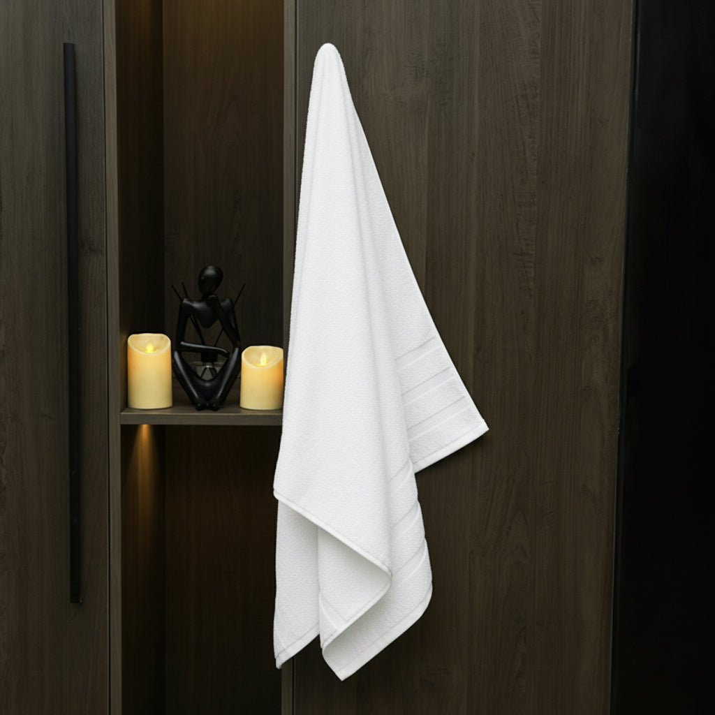 White Bath Towels 27x54 – Pack of 4 | Soft, Quick-Dry & Highly Absorbent | 100% Ring Spun Cotton Towels for Bathroom, Shower, Spa, Home