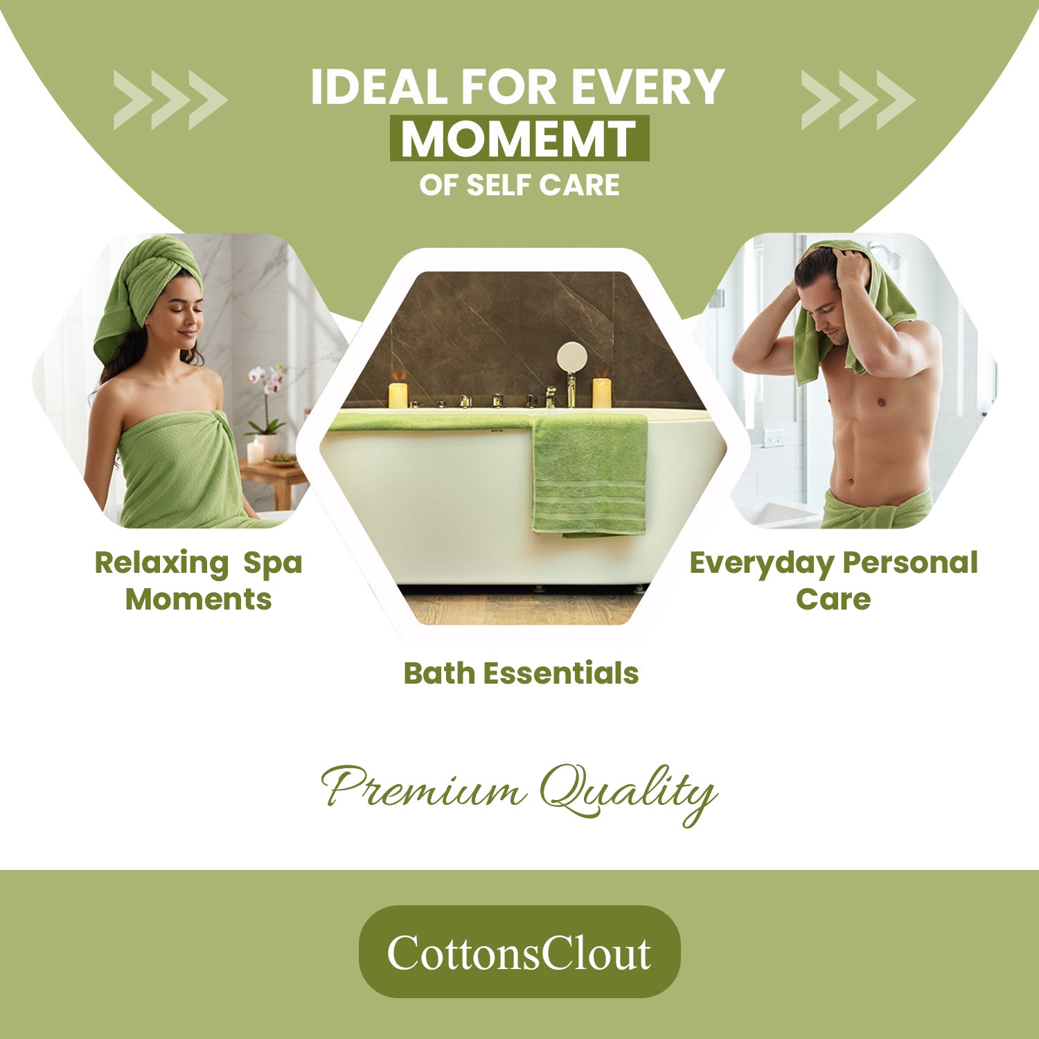 Green Bath Towels 27x54 – Pack of 4 | Soft, & Quick-Dry | Highly Absorbent 100% Ring Spun Cotton Towels for Bathroom, Spa, Home & Hotel Use