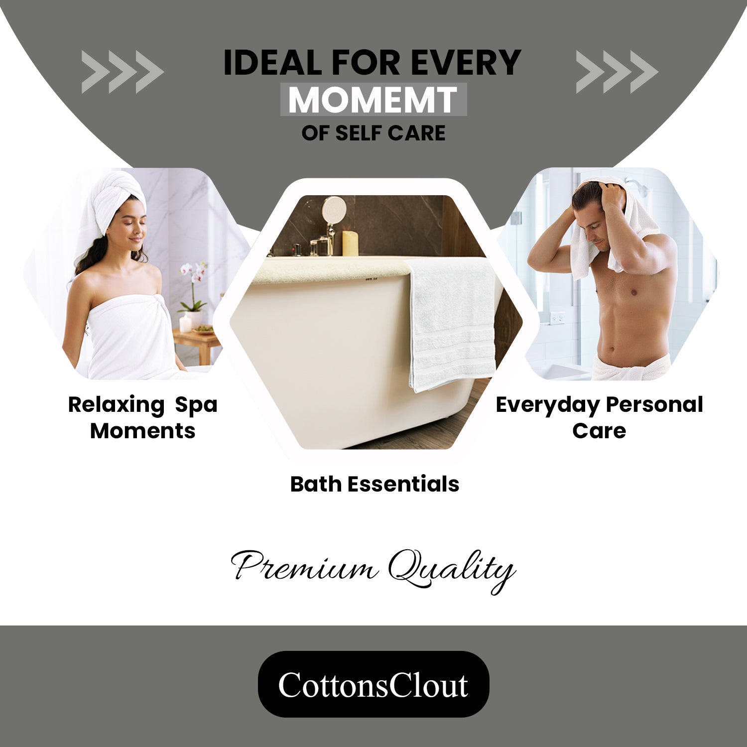 White Bath Towels 27x54 – Pack of 4 | Soft, Quick-Dry & Highly Absorbent | 100% Ring Spun Cotton Towels for Bathroom, Shower, Spa, Home