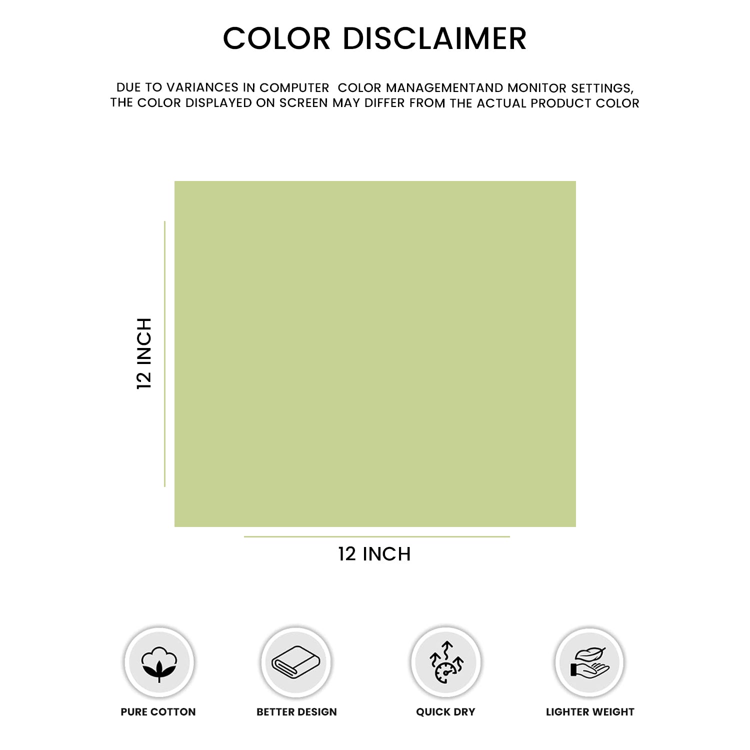 Green 100% Ring Spun Cotton Washcloths 12Lx12W – Pack of 24 | Lightweight, Fast‑Dry, Everyday Utility Cloths for Kitchen & Home