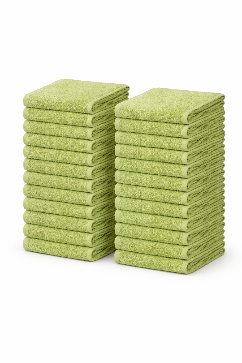 Green 100% Ring Spun Cotton Washcloths 12Lx12W – Pack of 24 | Lightweight, Fast‑Dry, Everyday Utility Cloths for Kitchen & Home