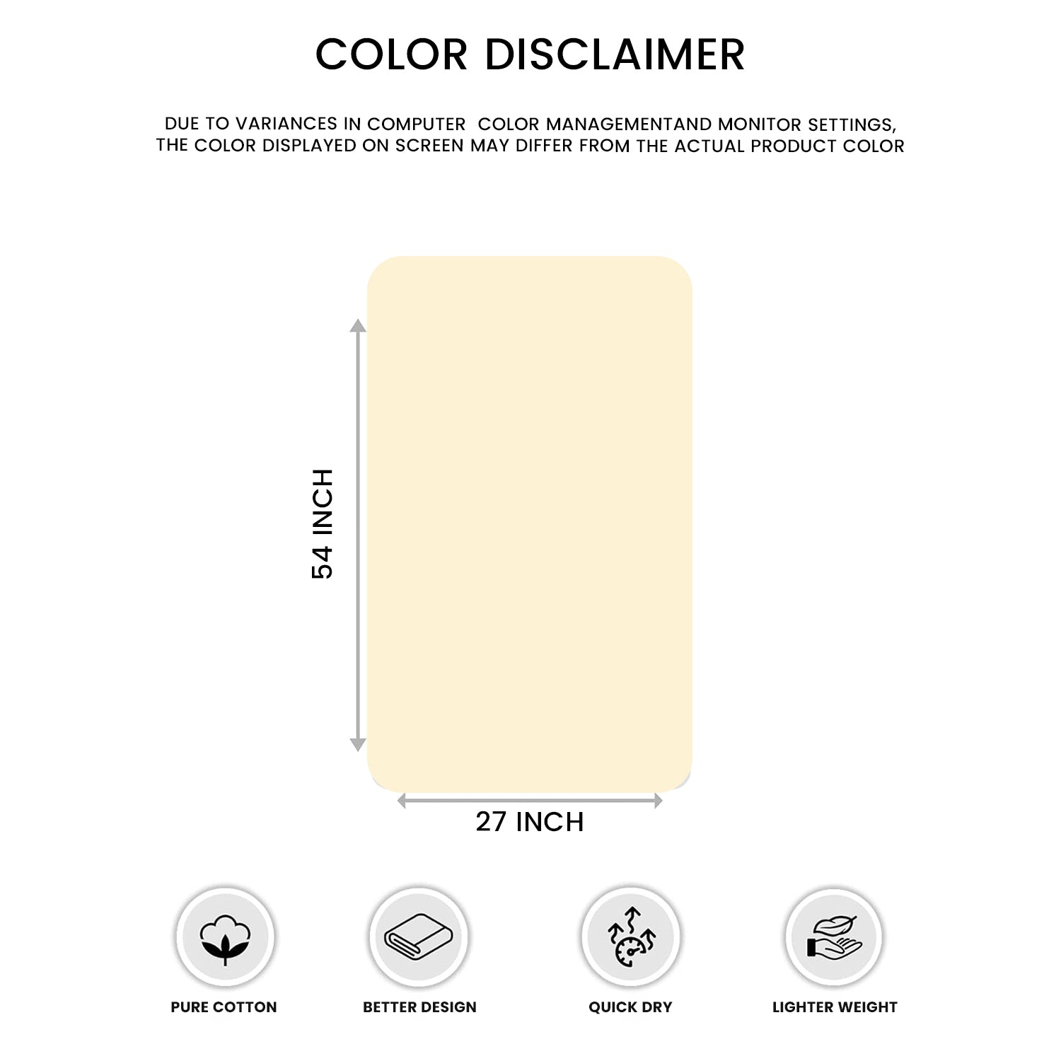 Ecru (Off-White) Bath Towels 27x54 – Pack of 4 | Soft, Quick-Dry | Highly Absorbent 100% Ring Spun Cotton Towels for Bathroom, Spa, Home & Hotel Use