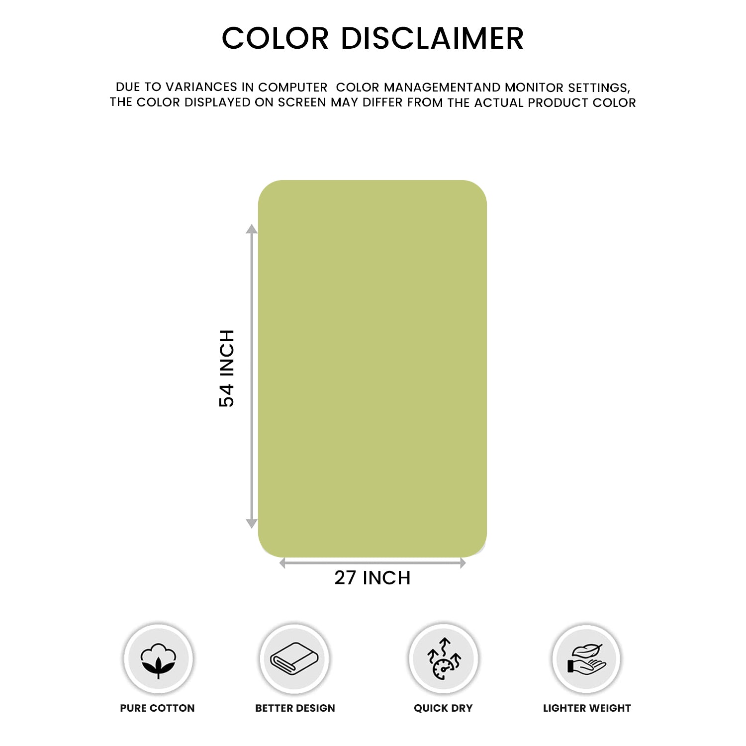 Green Bath Towels 27x54 – Pack of 4 | Soft, & Quick-Dry | Highly Absorbent 100% Ring Spun Cotton Towels for Bathroom, Spa, Home & Hotel Use