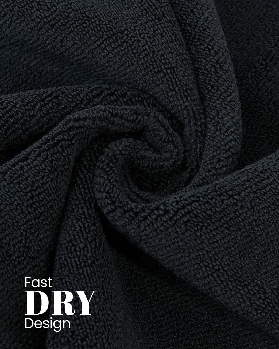 Cottons Clout™ Everyday Essential Black Towel Pack Of 6 - CottonsClout