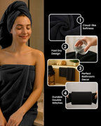 Cottons Clout™ Everyday Essential Black Towel Pack Of 6 - CottonsClout