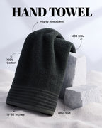 Cottons Clout™ Everyday Essential Black Towel Pack Of 6 - CottonsClout