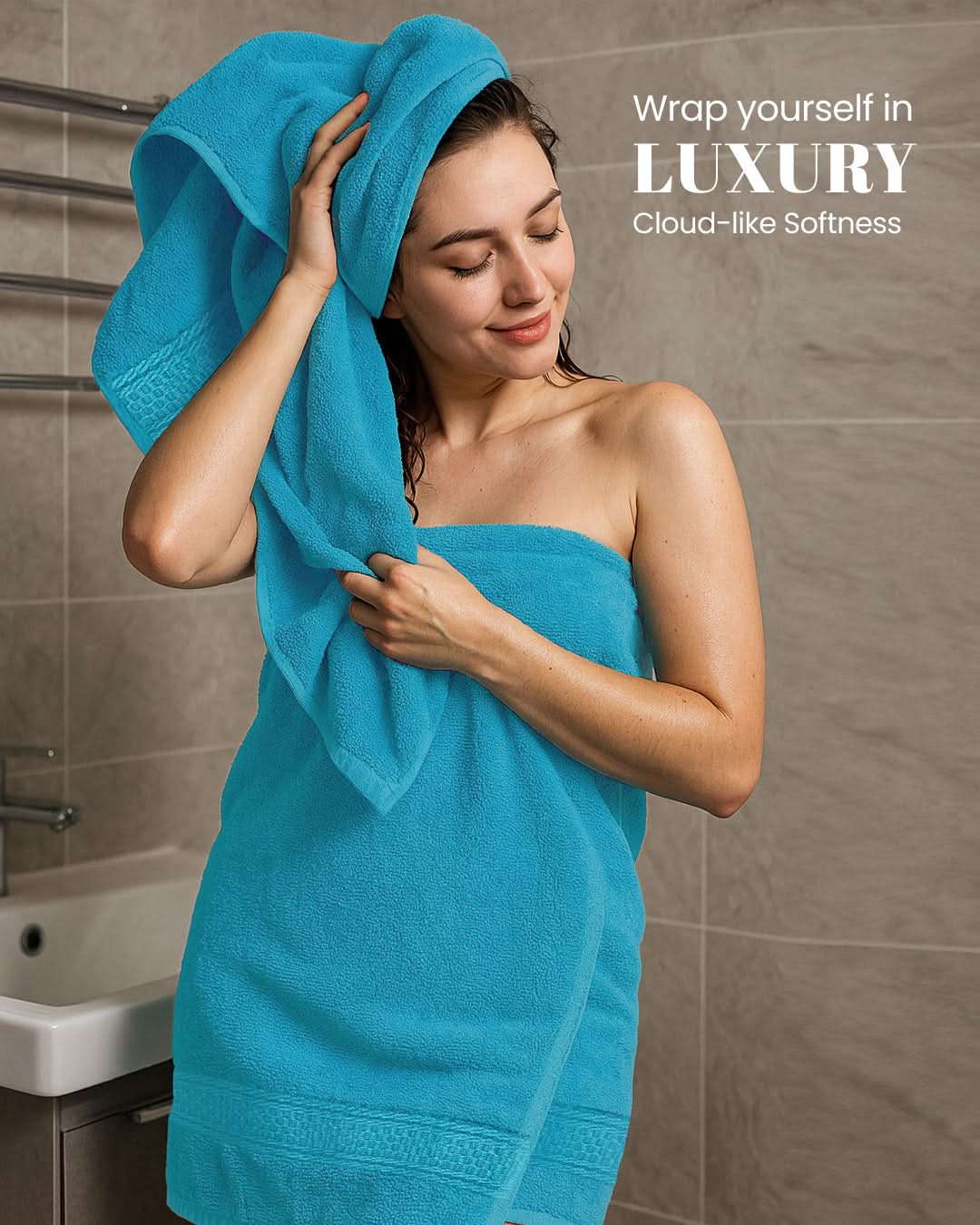 Cottons Clout™ Luxury bluebird Bath Towel - CottonsClout